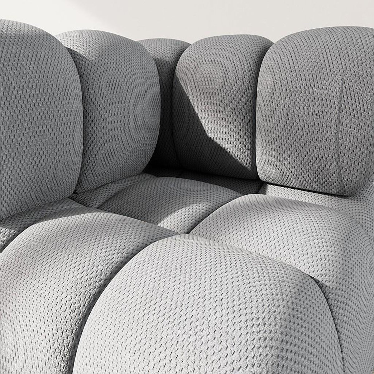 LISA DESIGN Ruby - module d'assise d'angle gauche en velours texturé