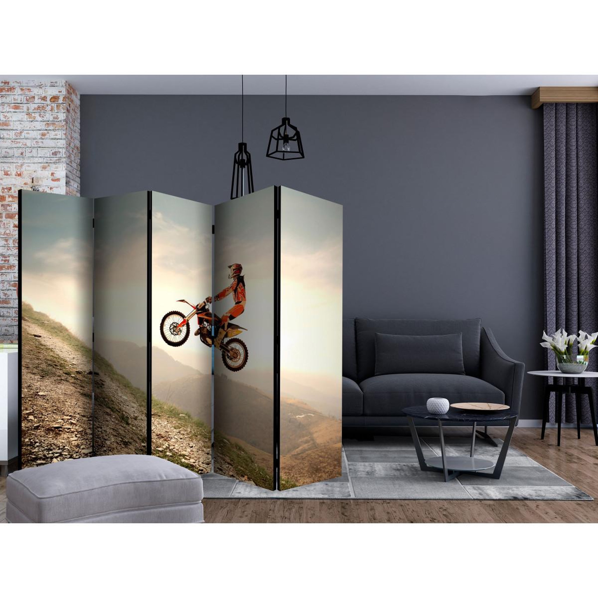 Voir la diapositive 2 : Paris Prix Paravent 5 volets  motor sport  172x225cm