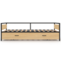 Voir la diapositive 3 : ID MARKET Lit banquette 90 x 190 cm DETROIT convertible 180 x 190 cm style industriel