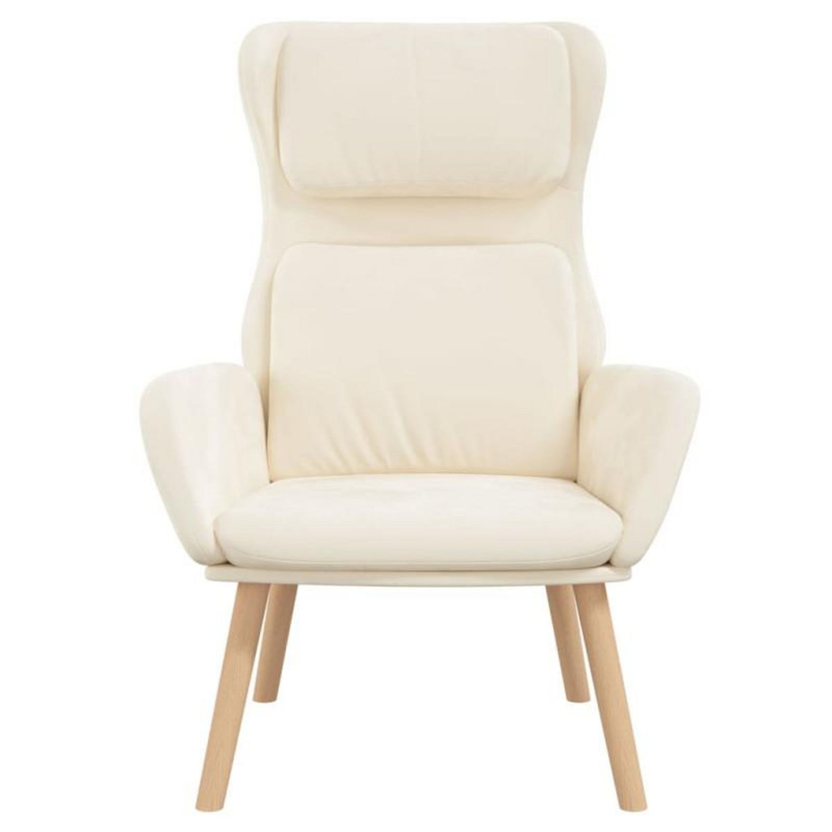 VIDAXL Chaise de relaxation Blanc crème Velours