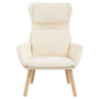 Voir la diapositive 3 : VIDAXL Chaise de relaxation Blanc crème Velours