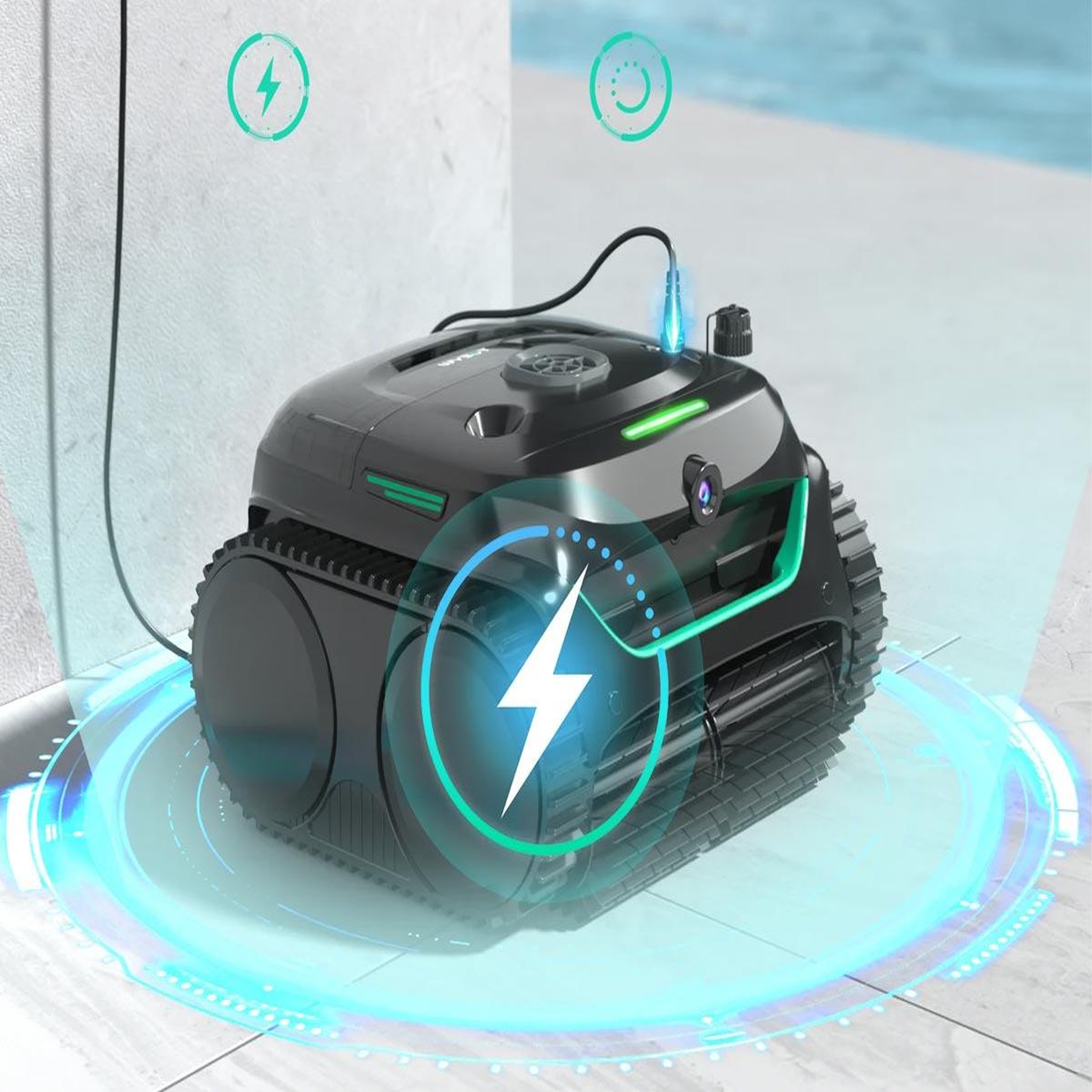 Voir la diapositive 5 : WYBOT Robot de piscine sans fil C2 Vision - Wybot