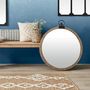 Voir la diapositive 4 : ATMOSPHERA Miroir Mural Vintage  Gousset  73cm Marron