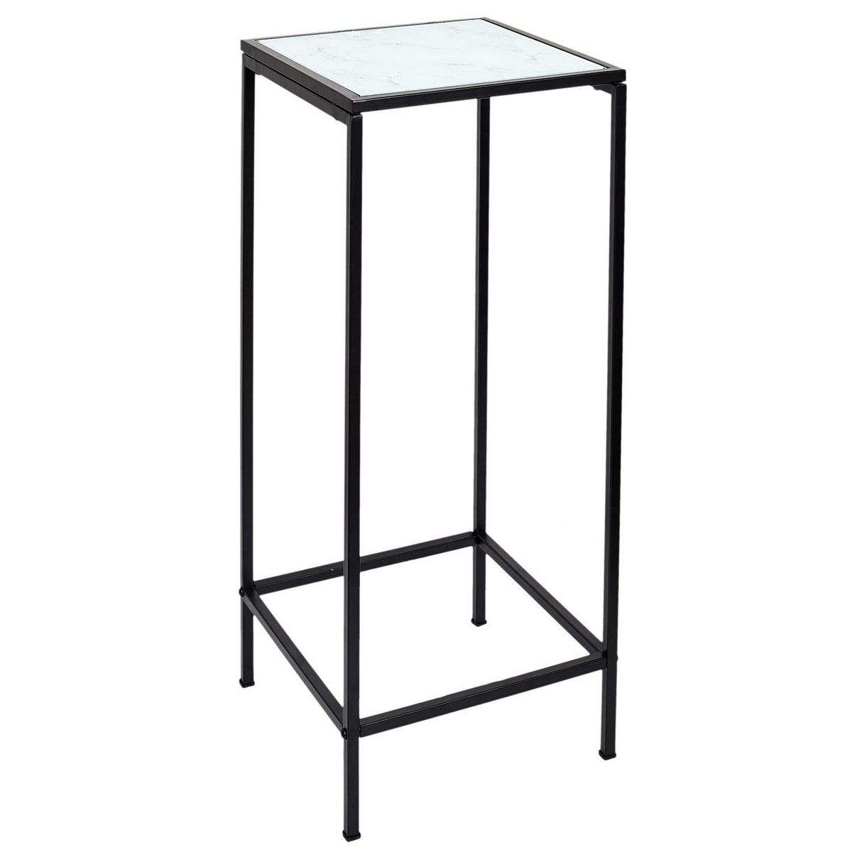 TOILINUX Sellette Felicity effet marbre - Blanc et noir