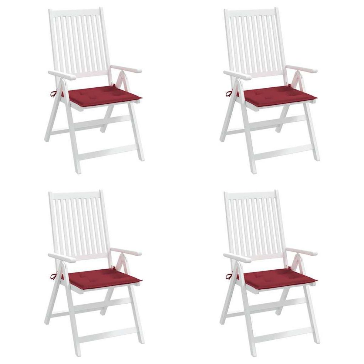 VIDAXL Coussins de chaise de jardin lot de 4 rouge bordeaux 40x40x4 cm