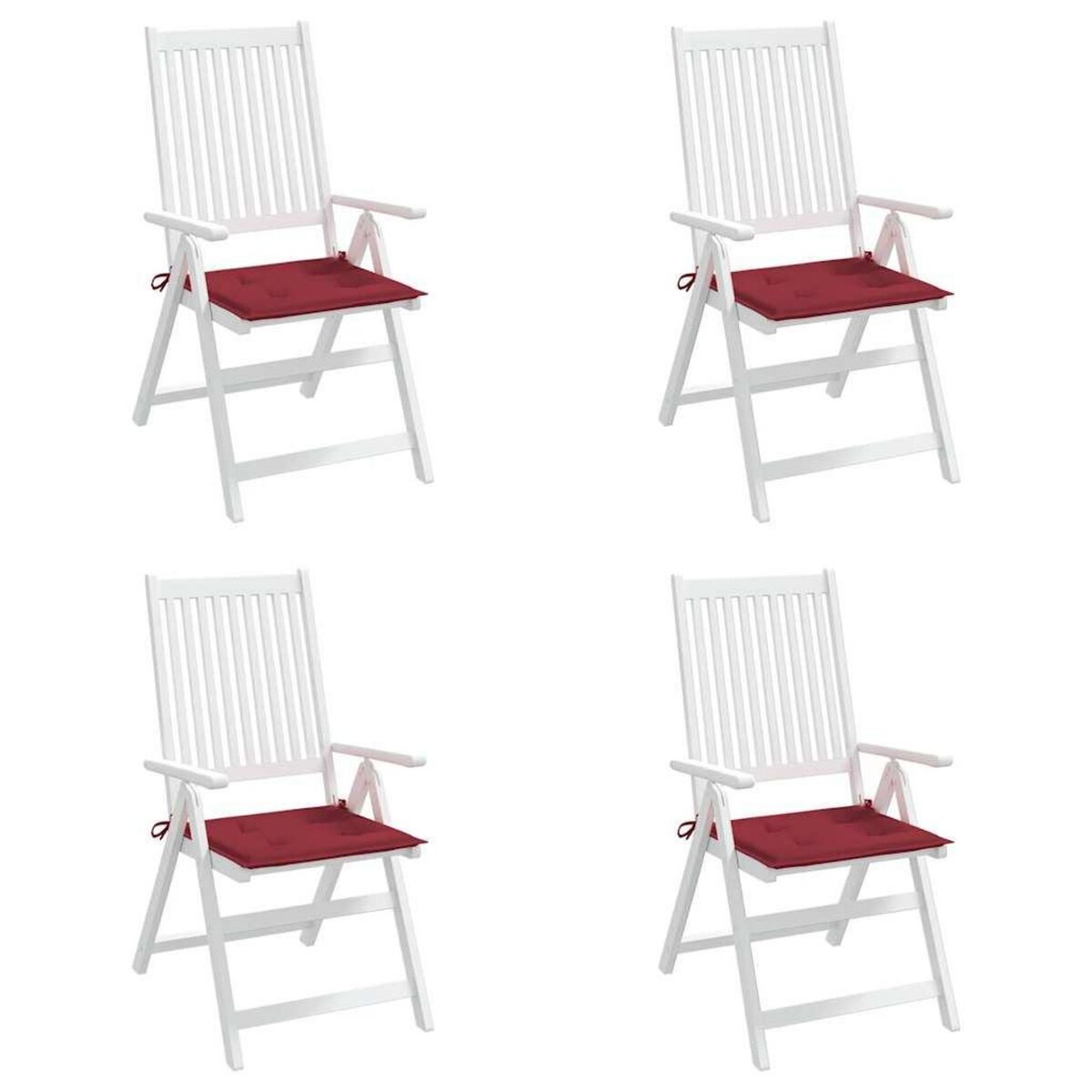 VIDAXL Coussins de chaise de jardin lot de 4 rouge bordeaux 40x40x4 cm