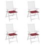 Voir la diapositive 4 : VIDAXL Coussins de chaise de jardin lot de 4 rouge bordeaux 40x40x4 cm