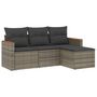 Voir la diapositive 2 : VIDAXL Salon de jardin 4 pcs avec coussins gris resine tressee