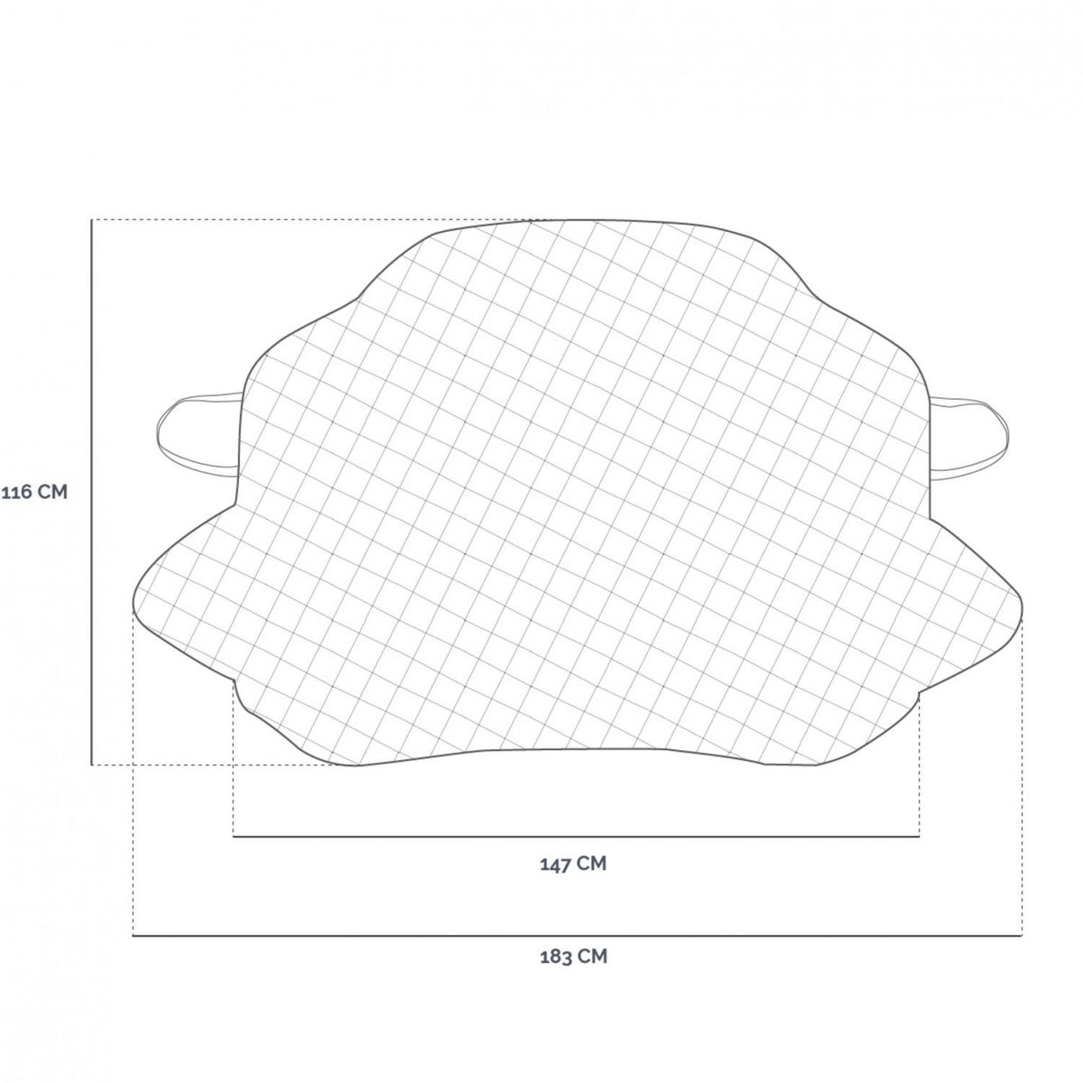 LINXOR Couverture, housse de protection pour pare brise, anti-givre, pare soleil - 183 x 116 cm - Noir