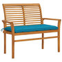 Voir la diapositive 1 : VIDAXL Banc de jardin avec coussin bleu clair 112 cm Bois de teck
