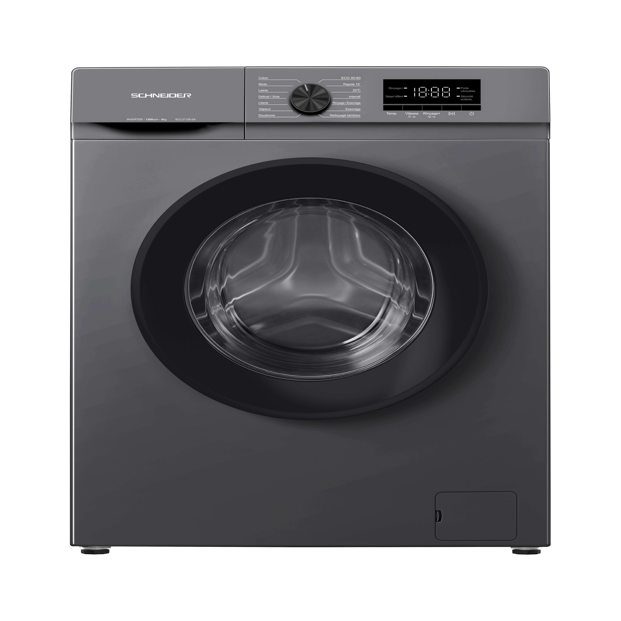 SCHNEIDER Lave linge frontal 8kg Silver - SCLLF128-SA