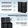 Voir la diapositive 3 : Kitchen move Poubelle de cuisine tri sélectif HAJA Noir Acier inoxydable 60L