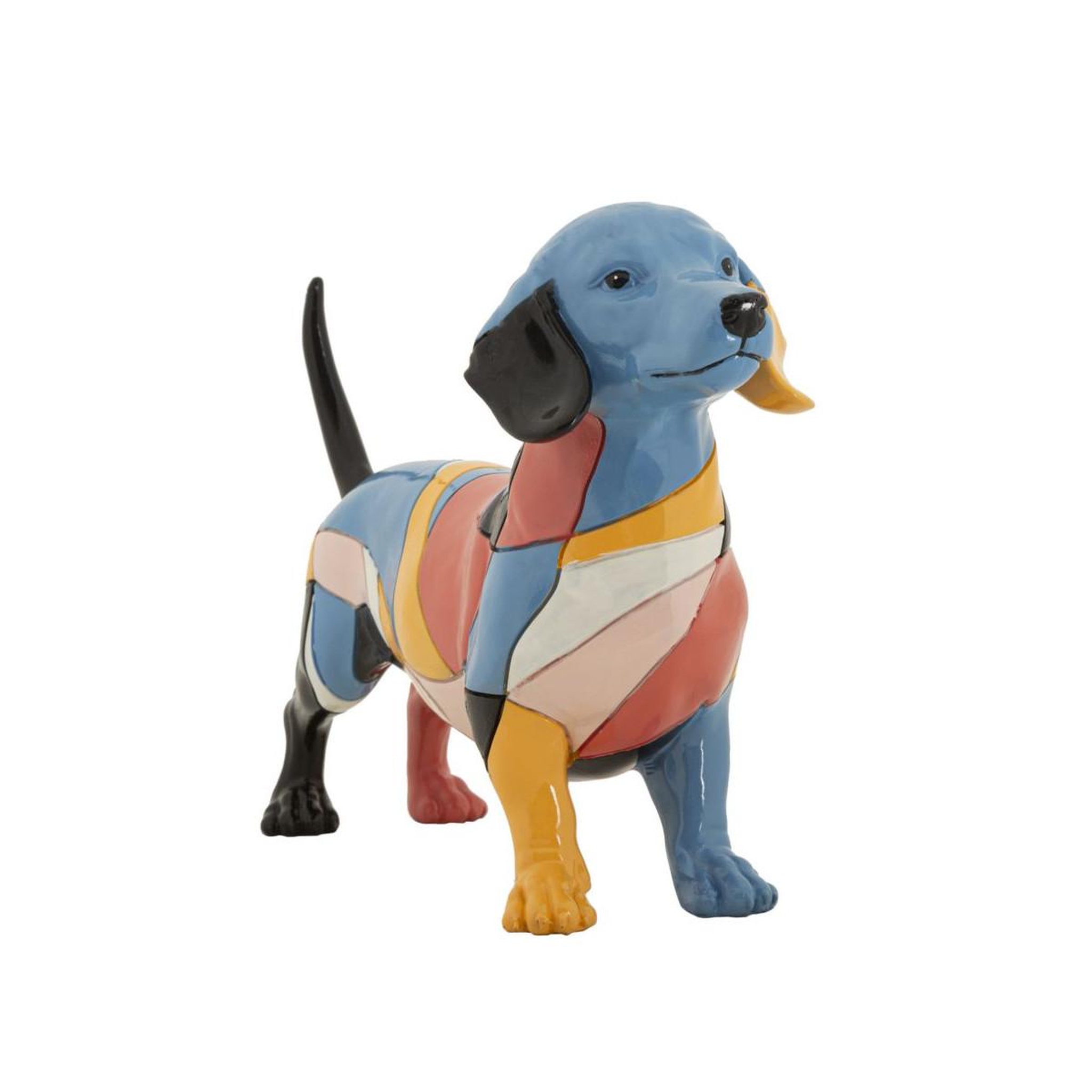 Voir la diapositive 1 : Paris Prix Statuette déco chien teckel  rubic  32cm multicolore
