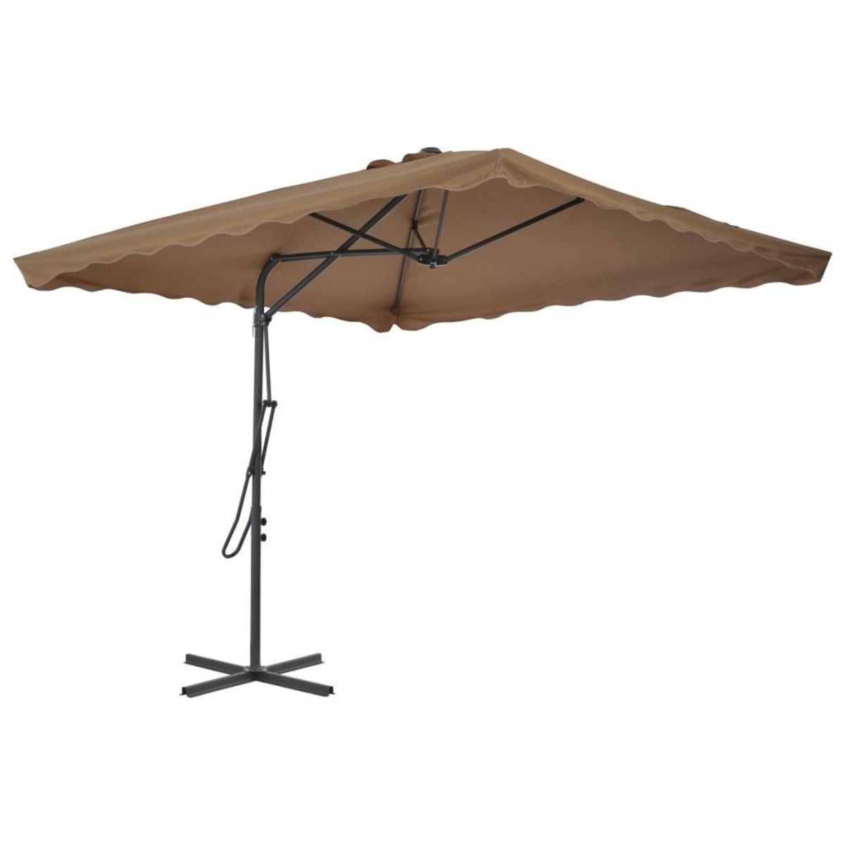 VIDAXL Parasol d'exterieur avec poteau en acier 250 x 250 cm Taupe