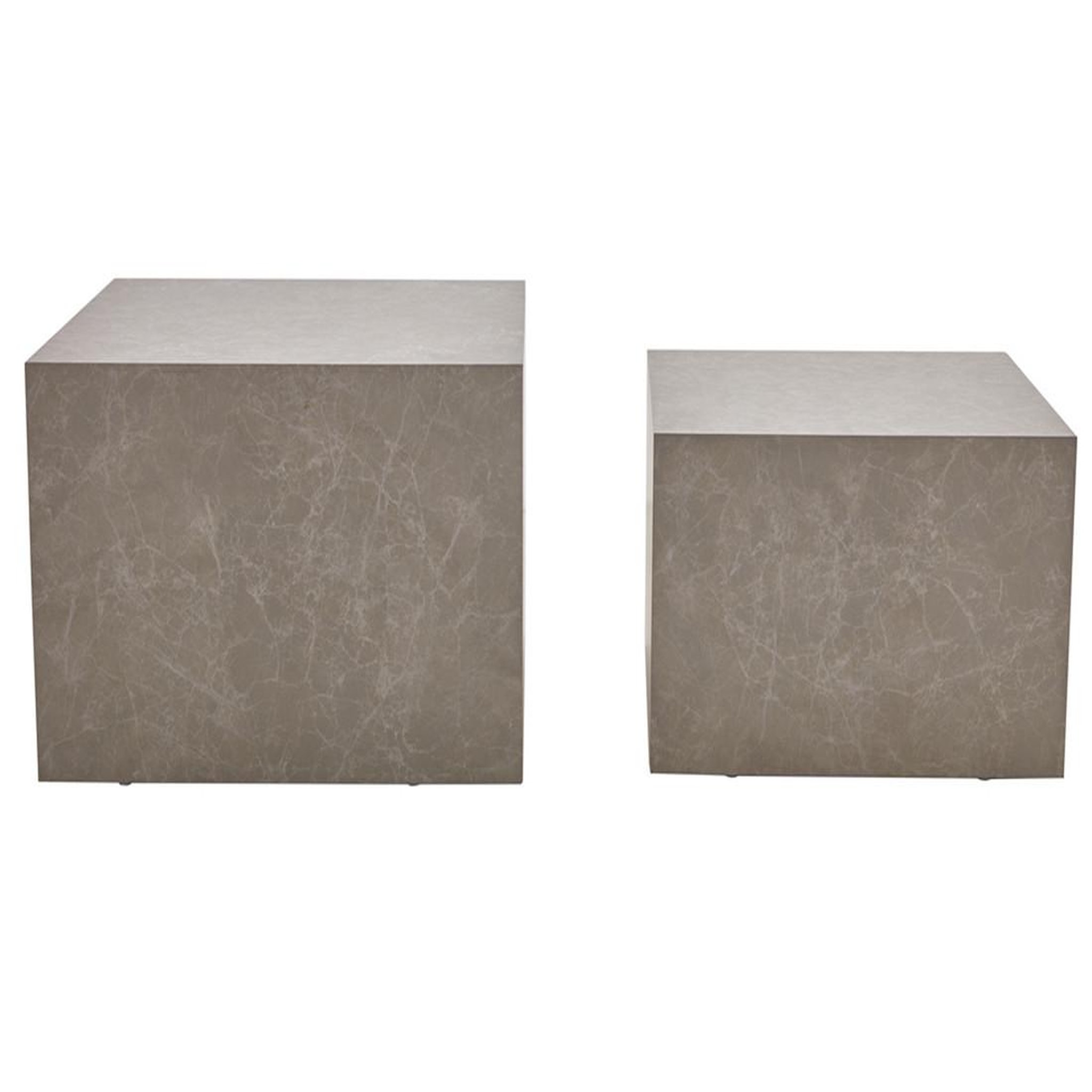 Voir la diapositive 4 : LISA DESIGN Fabio - lot de 2 tables basses gigognes - marbre gris