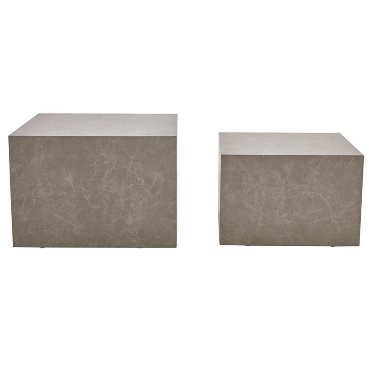 LISA DESIGN Fabio - lot de 2 tables basses gigognes - marbre gris