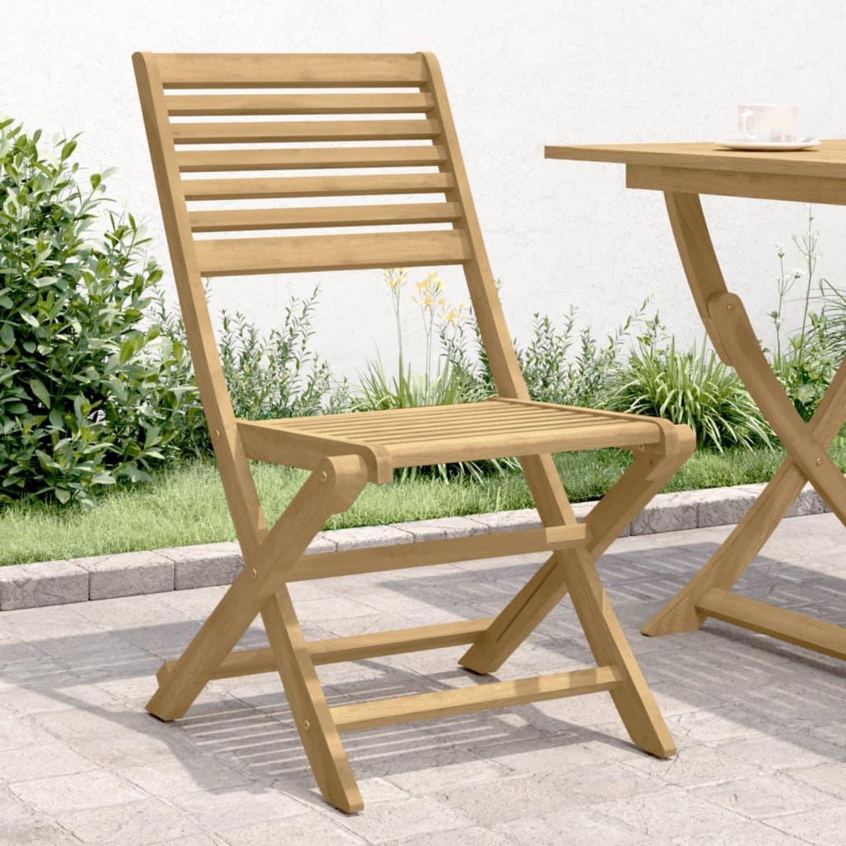 VIDAXL Chaises pliables de jardin lot de 4 bois massif d'acacia