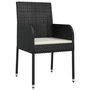 Voir la diapositive 5 : VIDAXL Ensemble a manger jardin 9pcs et coussins noir resine tressee