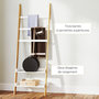 Voir la diapositive 4 : HOMCOM Étagère échelle porte-serviette style cosy chic bambou - 2 étagères 3 barres - MDF blanc