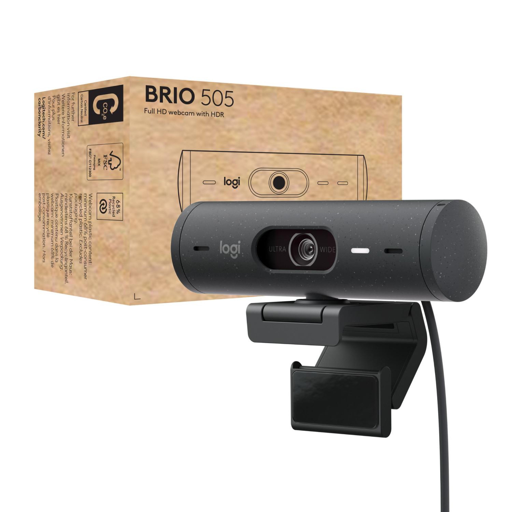 Voir la diapositive 2 : Logitech Logitech brio 505 webcam 4 mp 1920 x 1080 pixels usb noir