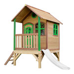 Axi House Maisonnette Tom marron-vert toboggan blanc