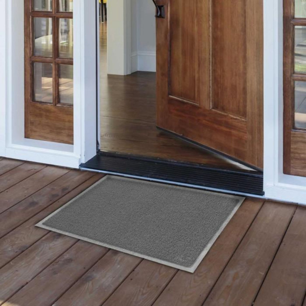 Paris Prix Tapis d'Entrée Spaghetti  Yoni  45x75cm Gris