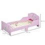 Voir la diapositive 3 : HOMCOM Lit enfant - lit d'enfant design princesse motif château - sommier à lattes inclus - MDF contre-plaqué rose