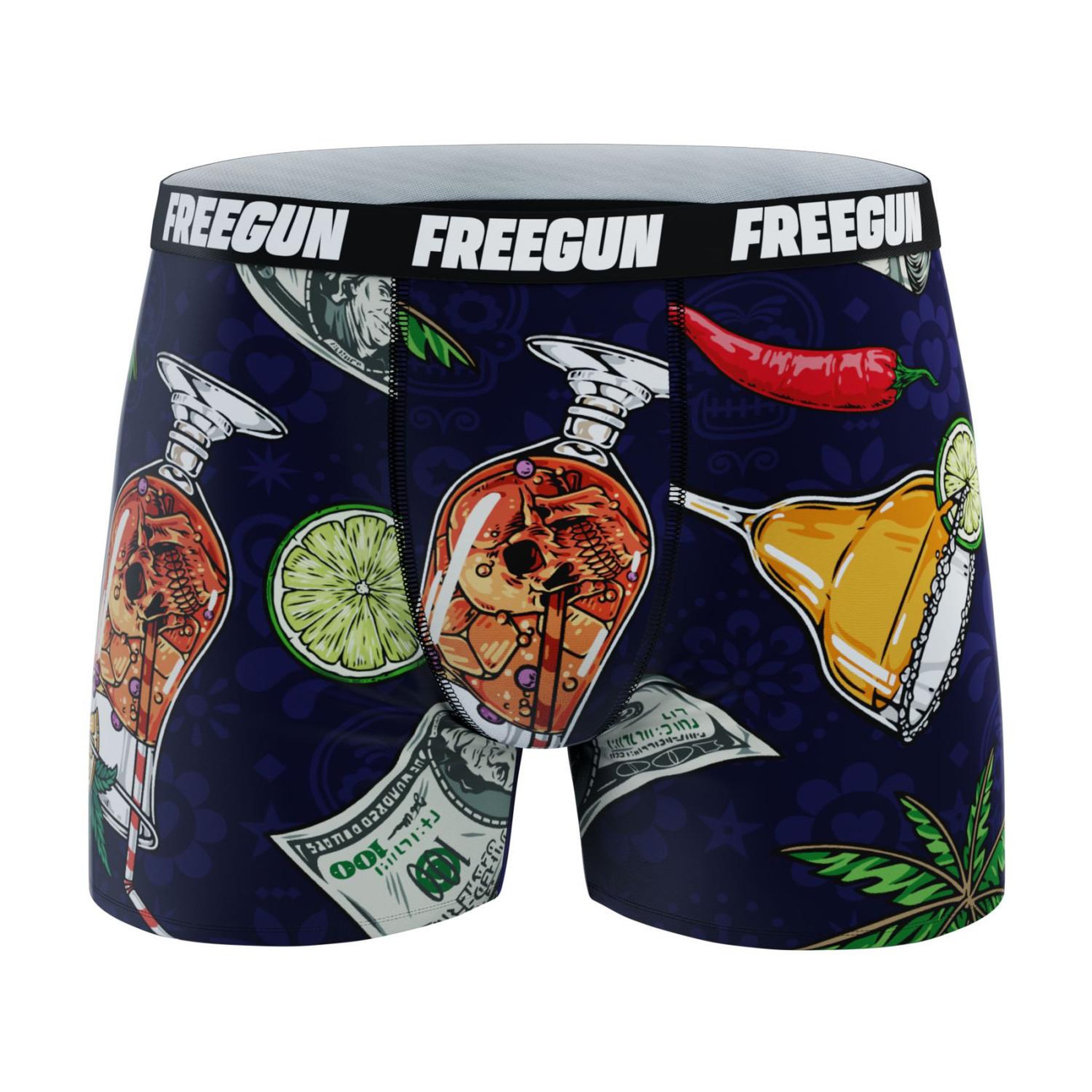 Voir la diapositive 4 : FREEGUN Lot de 4 boxers enfant aop fun