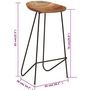 Voir la diapositive 6 : VIDAXL Tabourets de bar lot de 2 bois d'acacia massif