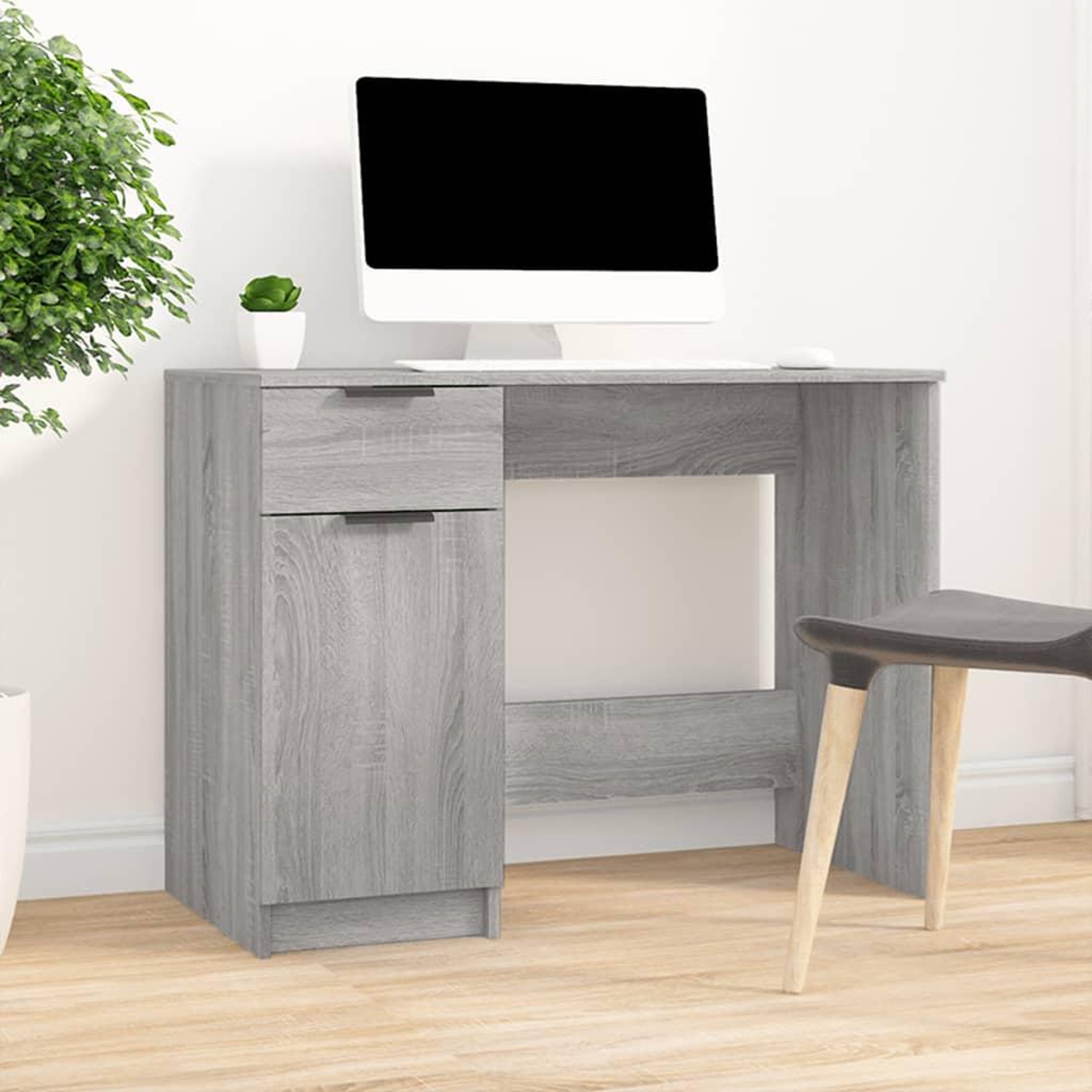 Voir la diapositive 1 : VIDAXL Bureau Sonoma gris 100x50x75 cm Bois d'ingenierie