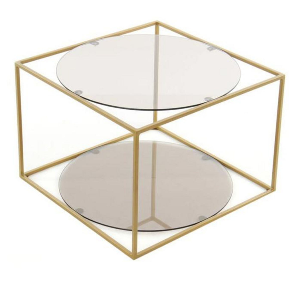 Paris Prix Table d'Appoint Design  Cody  50cm Gris & Or