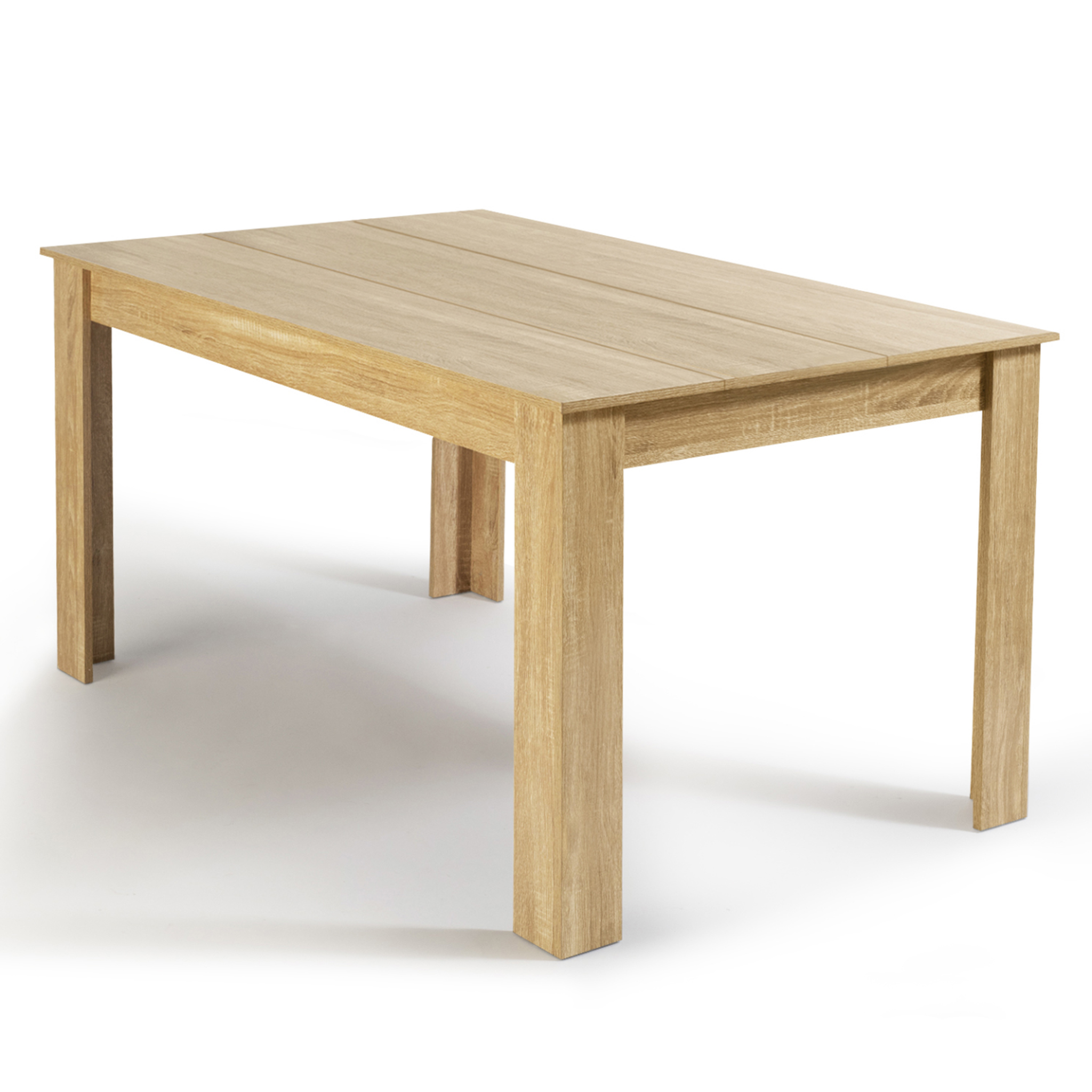 ID MARKET Table à manger rectangle georgia 6 personnes imitation hêtre 140 x 80 cm