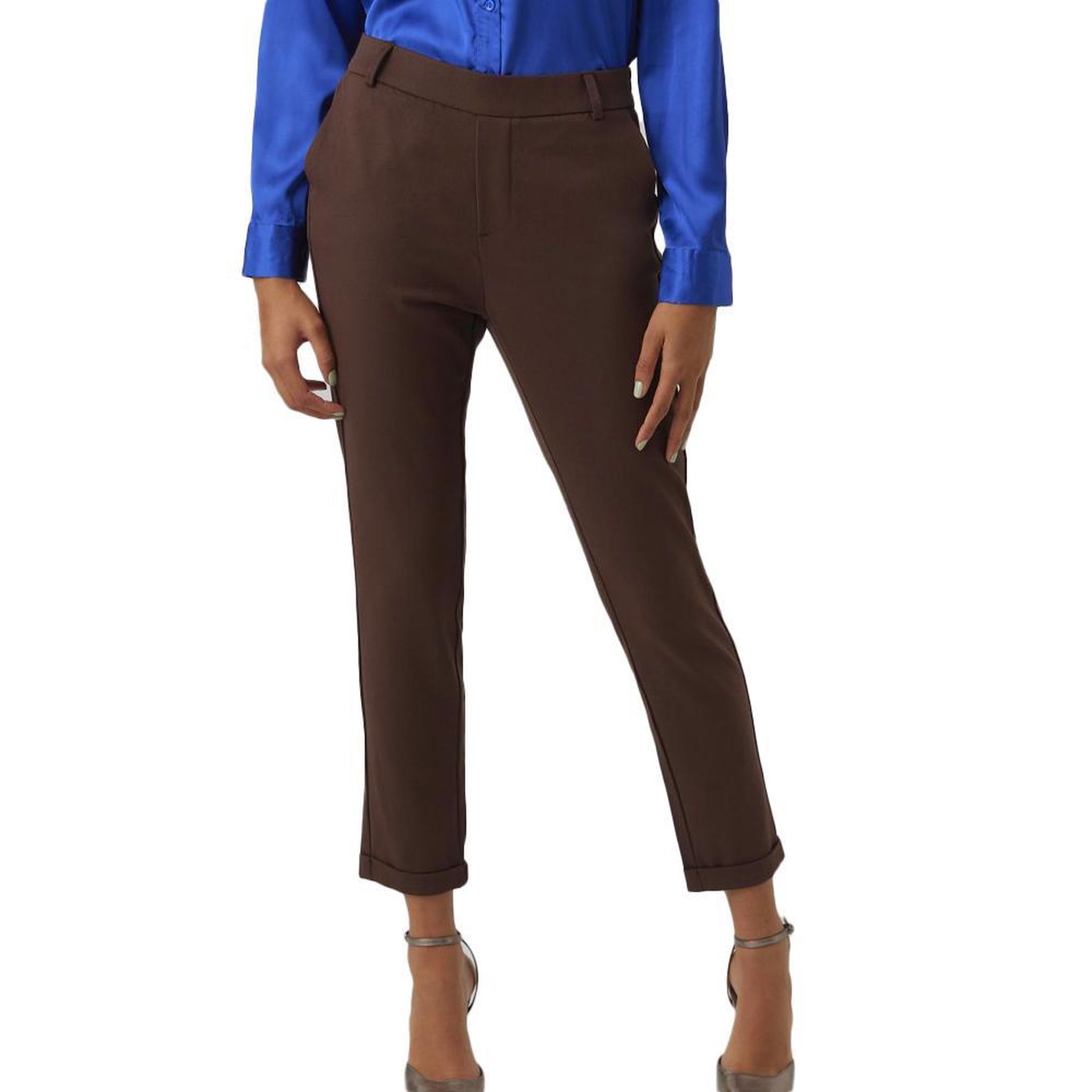 Voir la diapositive 1 : Vero Moda Pantalon en toile Marron Femme Vero Moda Maya