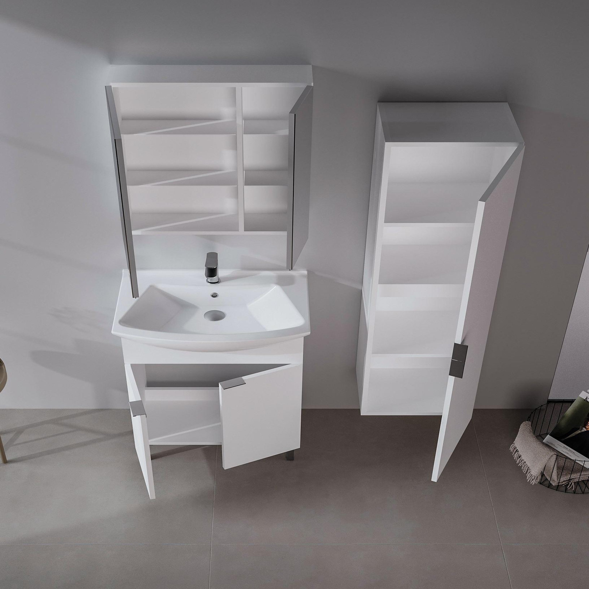 Voir la diapositive 3 : Habitat et Jardin Meuble vasque  purus 65  - 65 x 50 x 83 cm - white