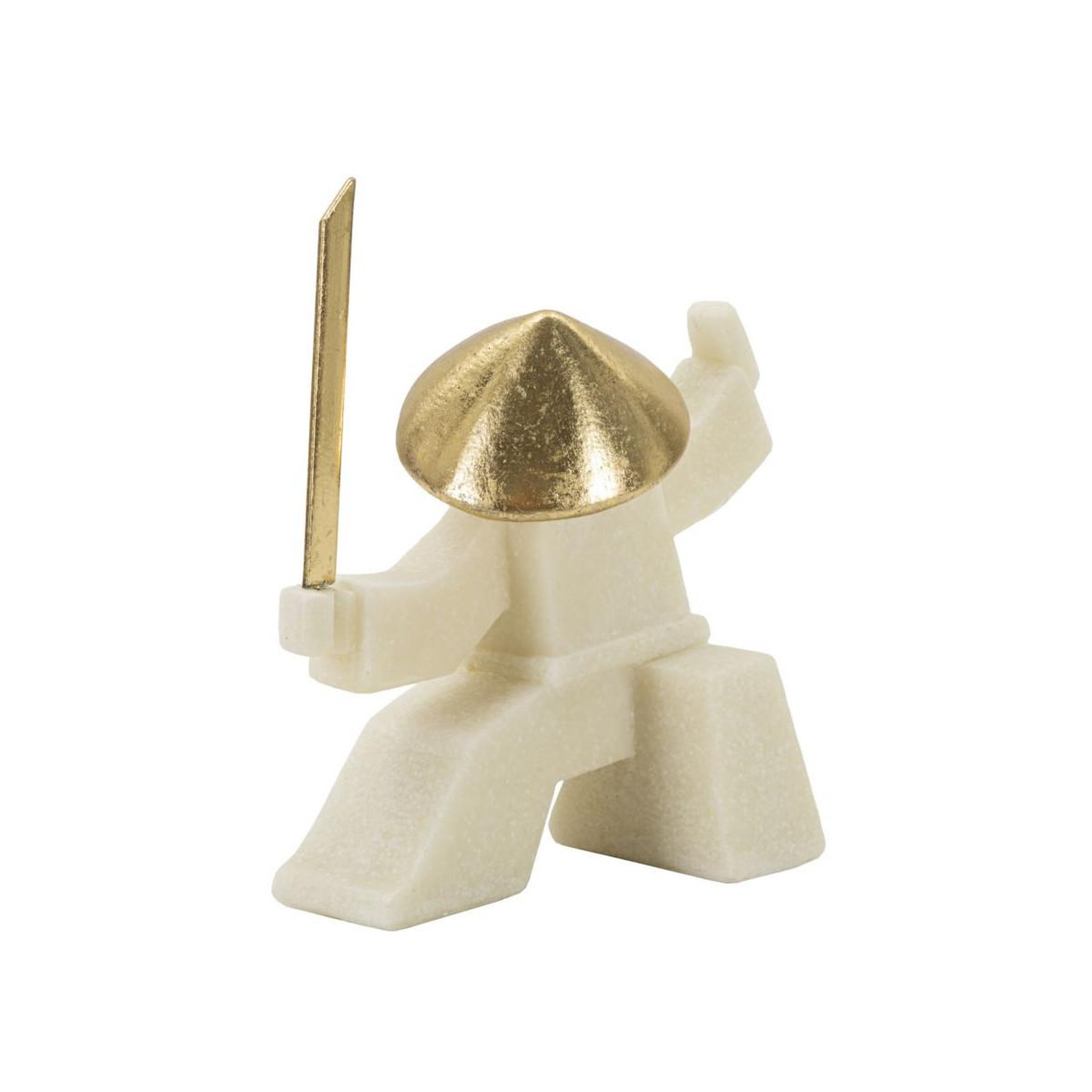 Voir la diapositive 2 : Paris Prix Statuette déco samouraï  oda  18cm blanc & or
