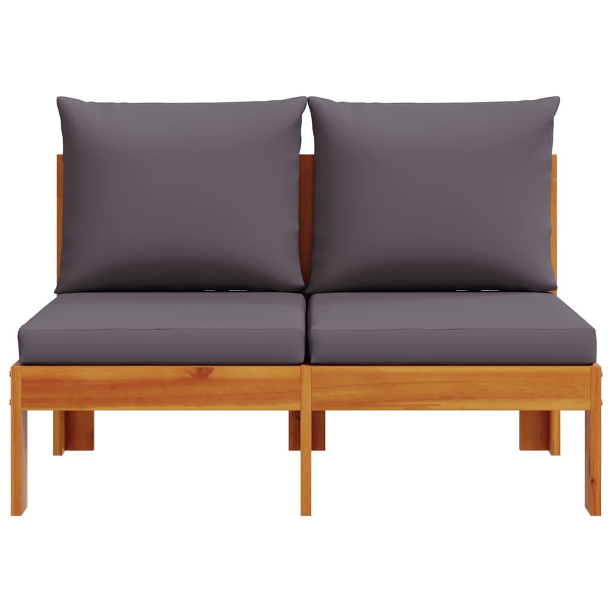 Voir la diapositive 4 : VIDAXL Canape de jardin sans accoudoirs coussins 2 places bois acacia