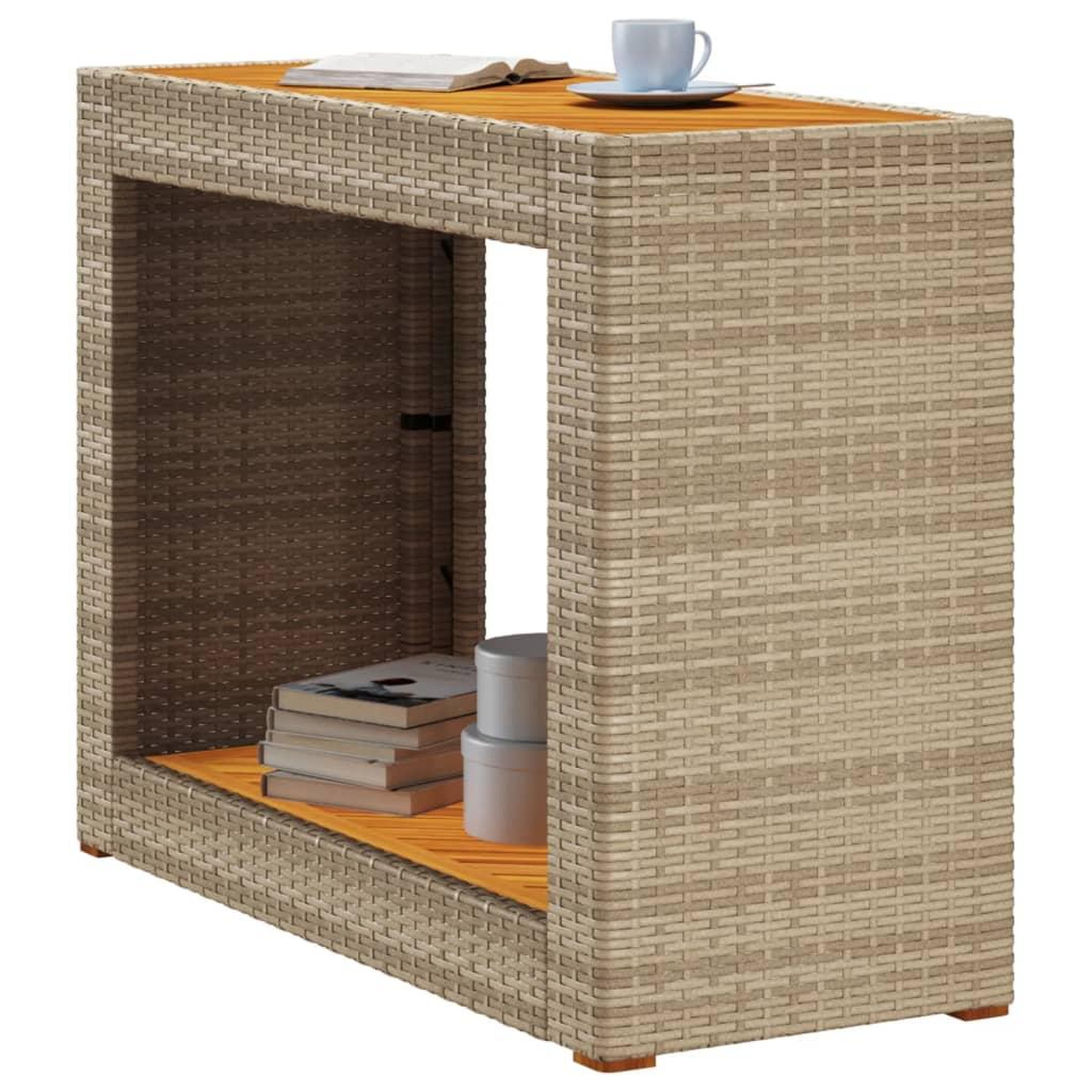 Voir la diapositive 4 : VIDAXL Table d'appoint de jardin dessus en bois beige 100x40x75 cm