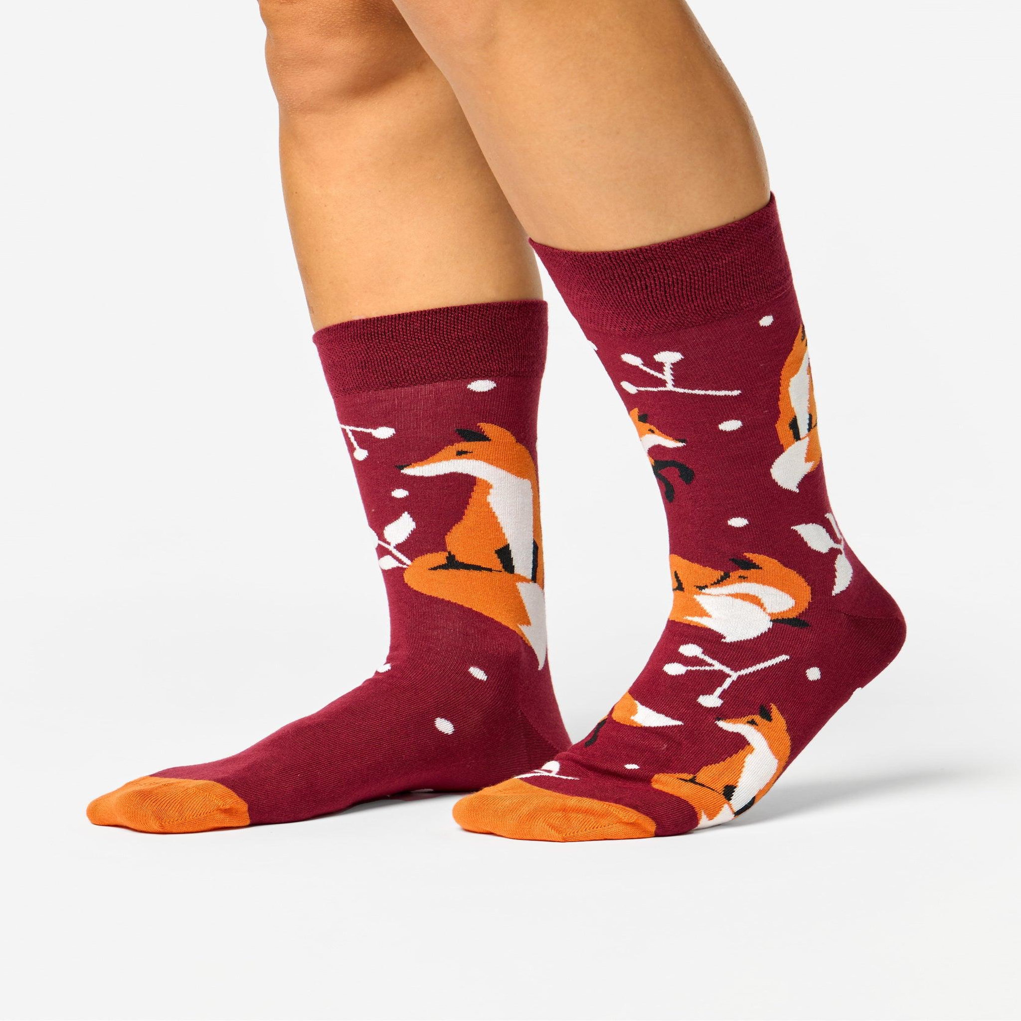 Voir la diapositive 3 : DEDOLES Chaussettes bambou renard & feuilles