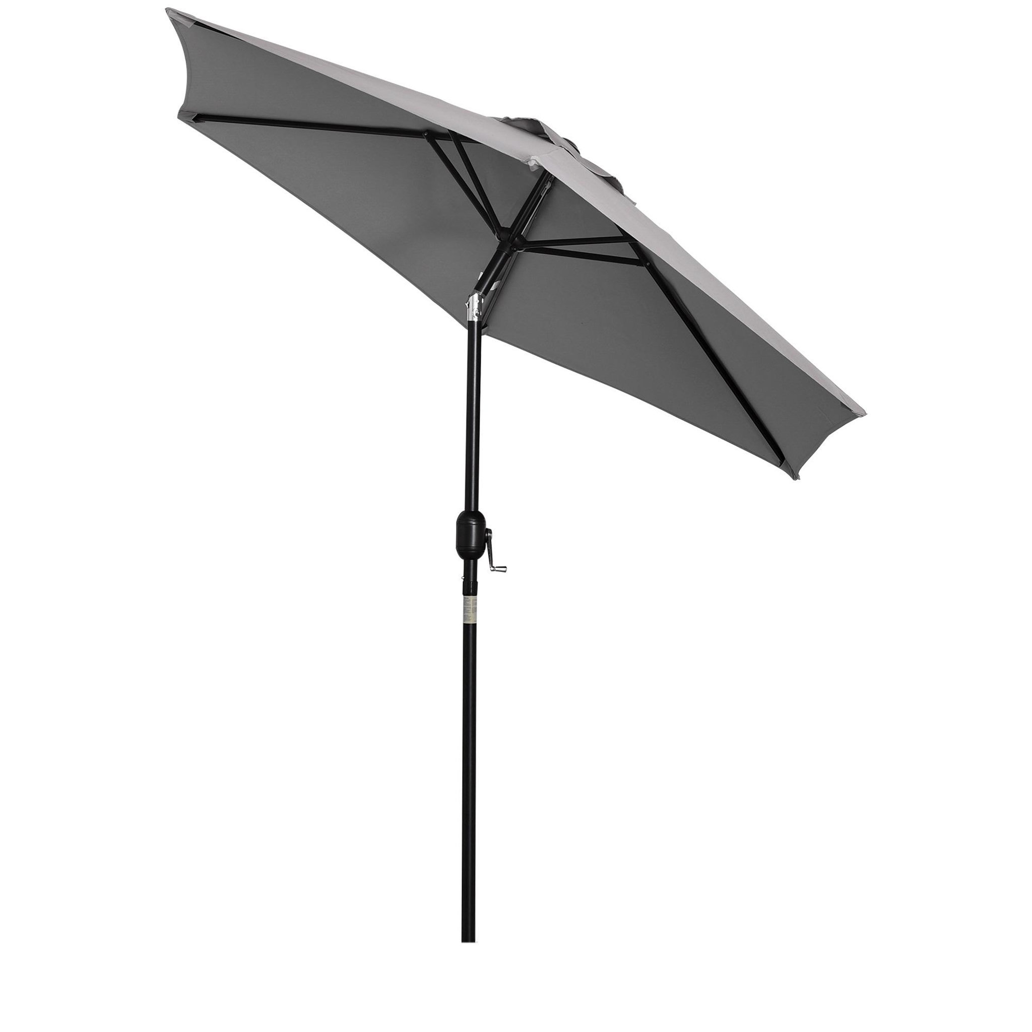 OUTSUNNY Parasol hexagonal inclinable dim. Ø 2,3 x 2,16H m métal polyester haute densité gris
