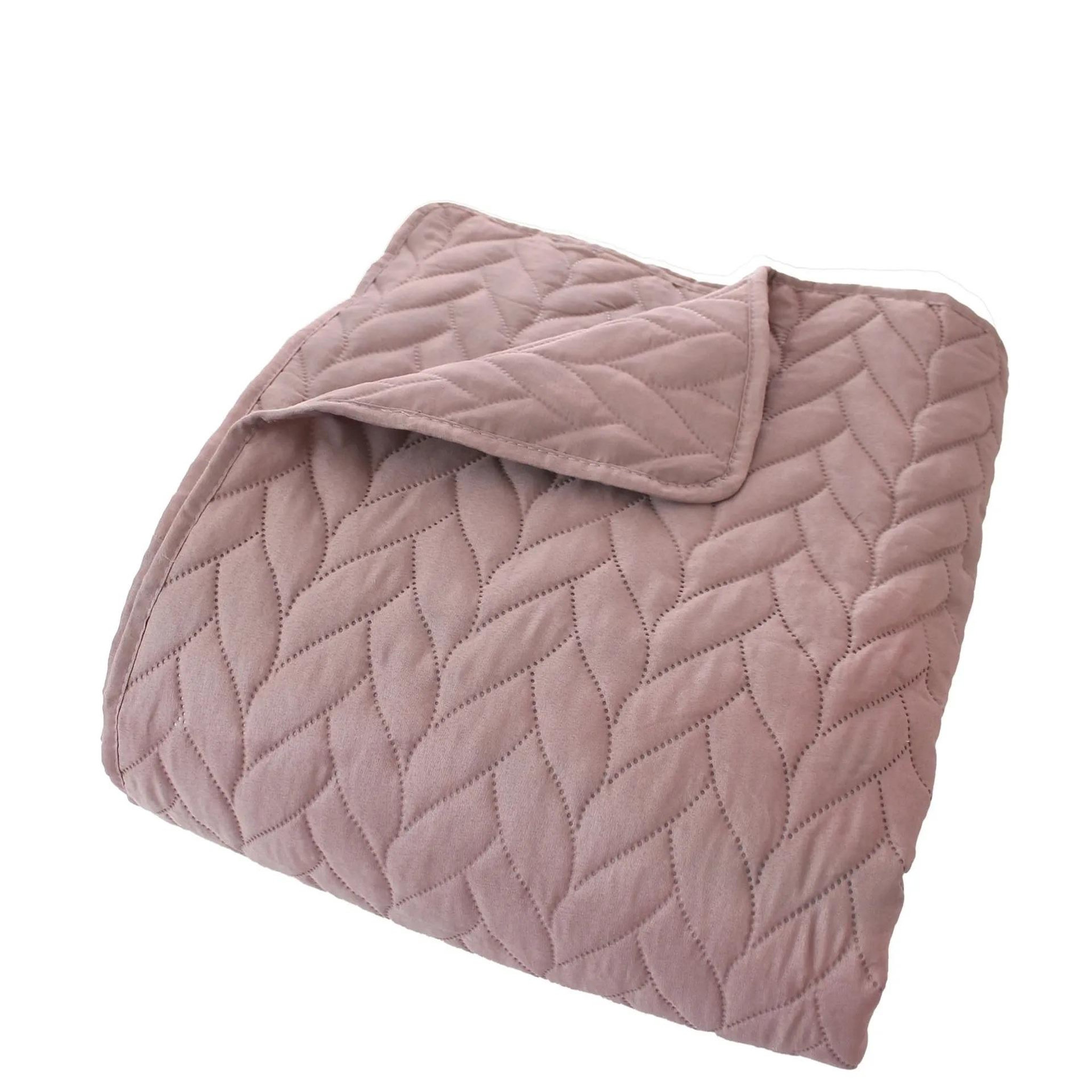 Eden Couvre-lit en microfibre effet tresse. Coloris disponibles : Rose