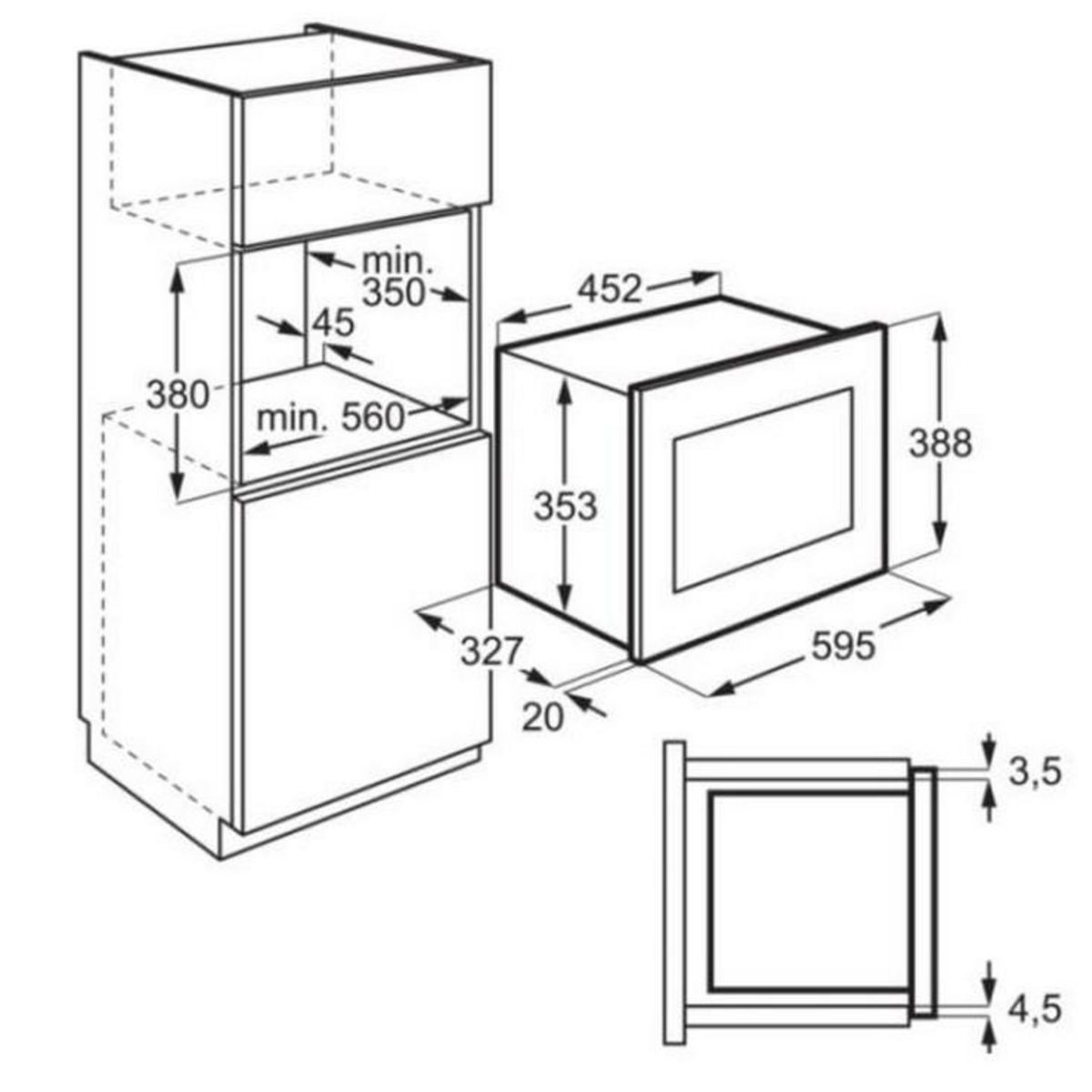 ELECTROLUX Micro-ondes encastrable 20l 700w noir - lms2203emx