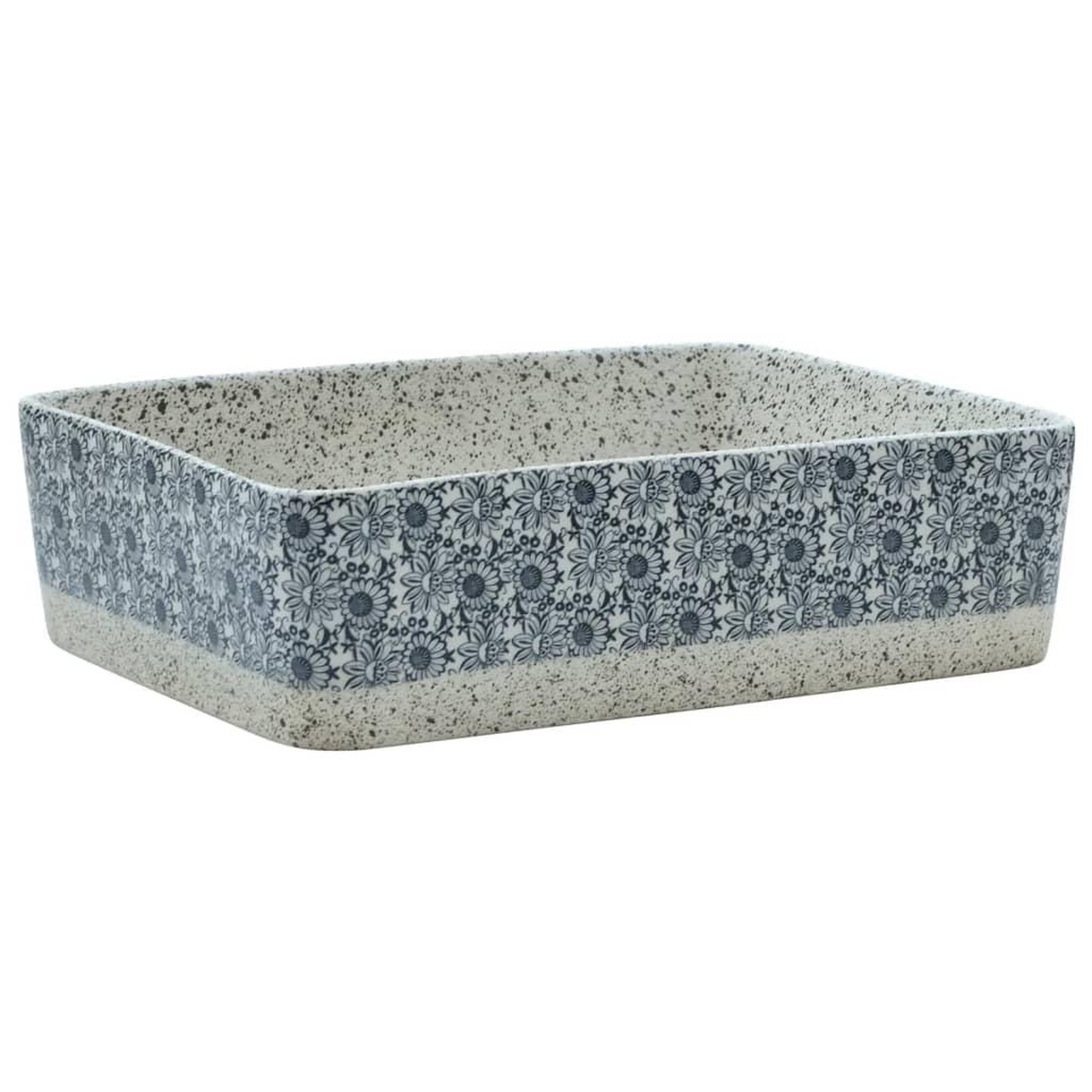 Voir la diapositive 2 : VIDAXL Vasque a poser gris/bleu rectangulaire 46x35,5x13 cm ceramique