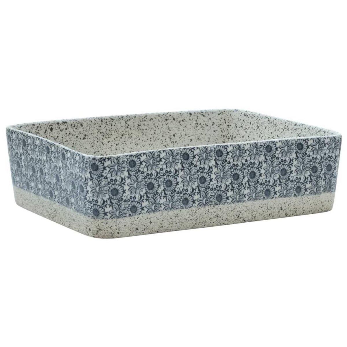 VIDAXL Vasque a poser gris/bleu rectangulaire 46x35,5x13 cm ceramique