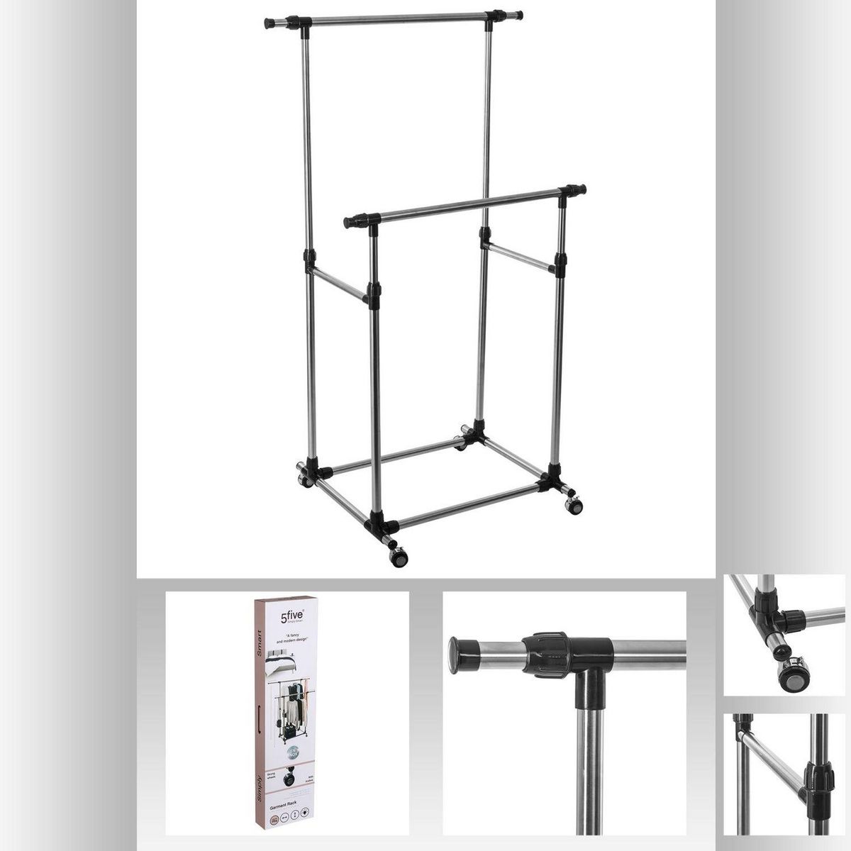 FIVE Portant à double ranger - Noir