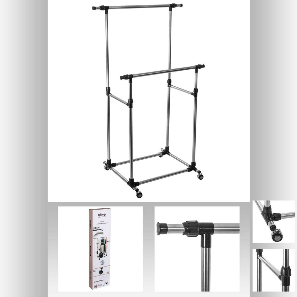 FIVE Portant à double ranger - Noir