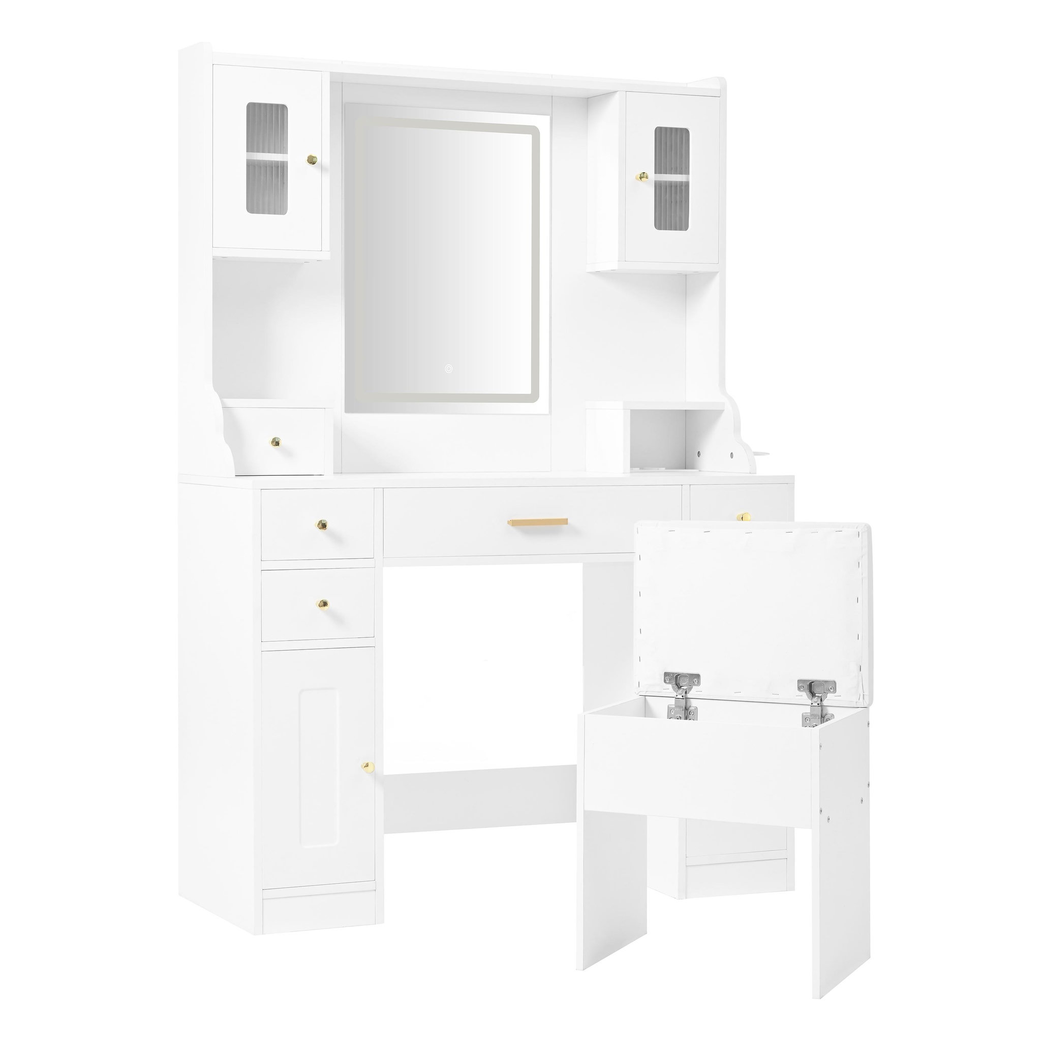 Voir la diapositive 5 : MERAX Coiffeuse coloris blanc mdf