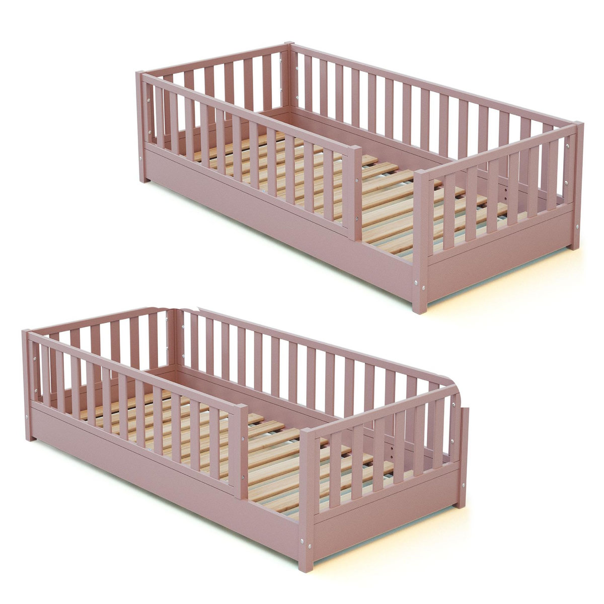 JURABABY Lit au sol enfant en bois SONHO avec matelas - 90x190