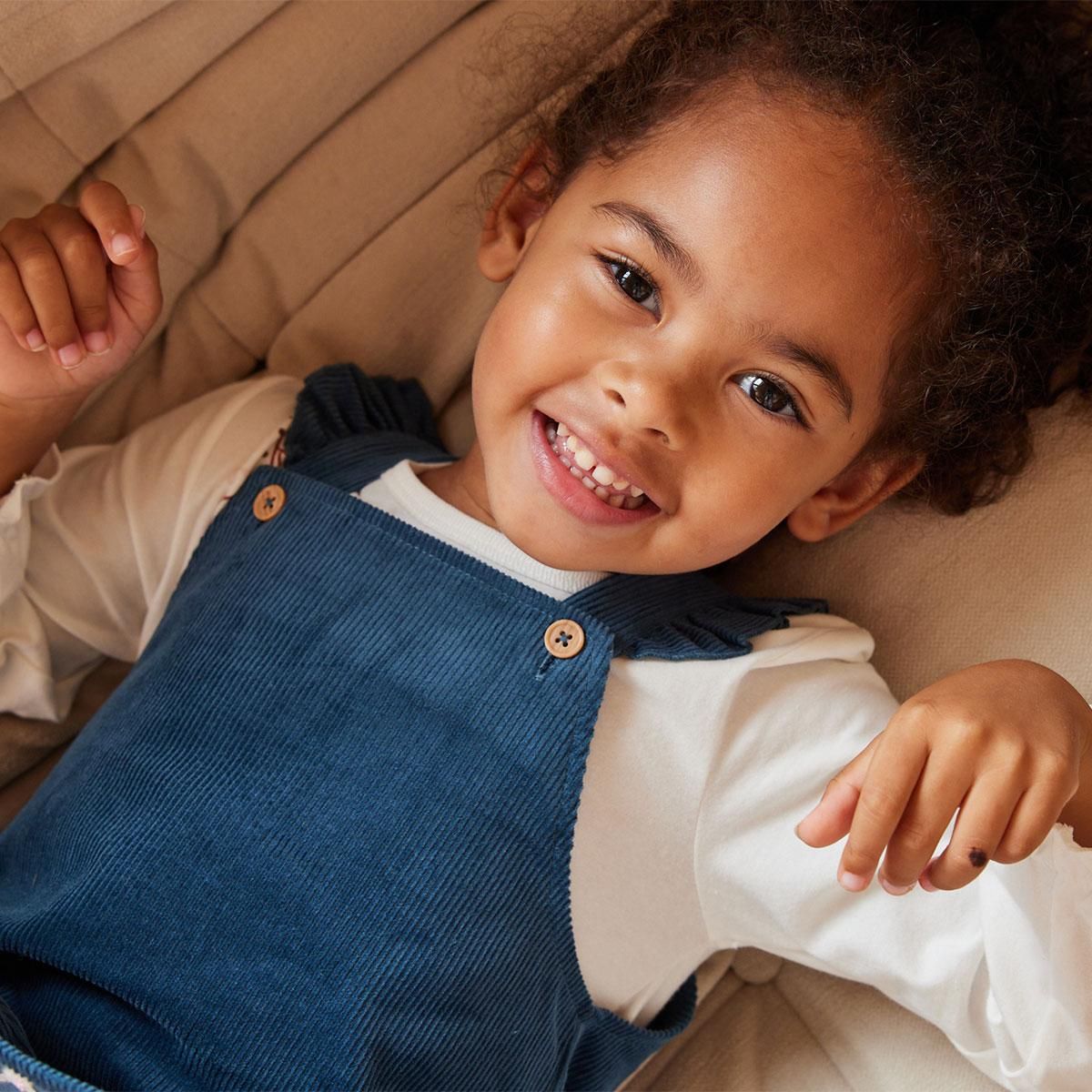 Petit Béguin Robe bébé en velours côtelé Népal