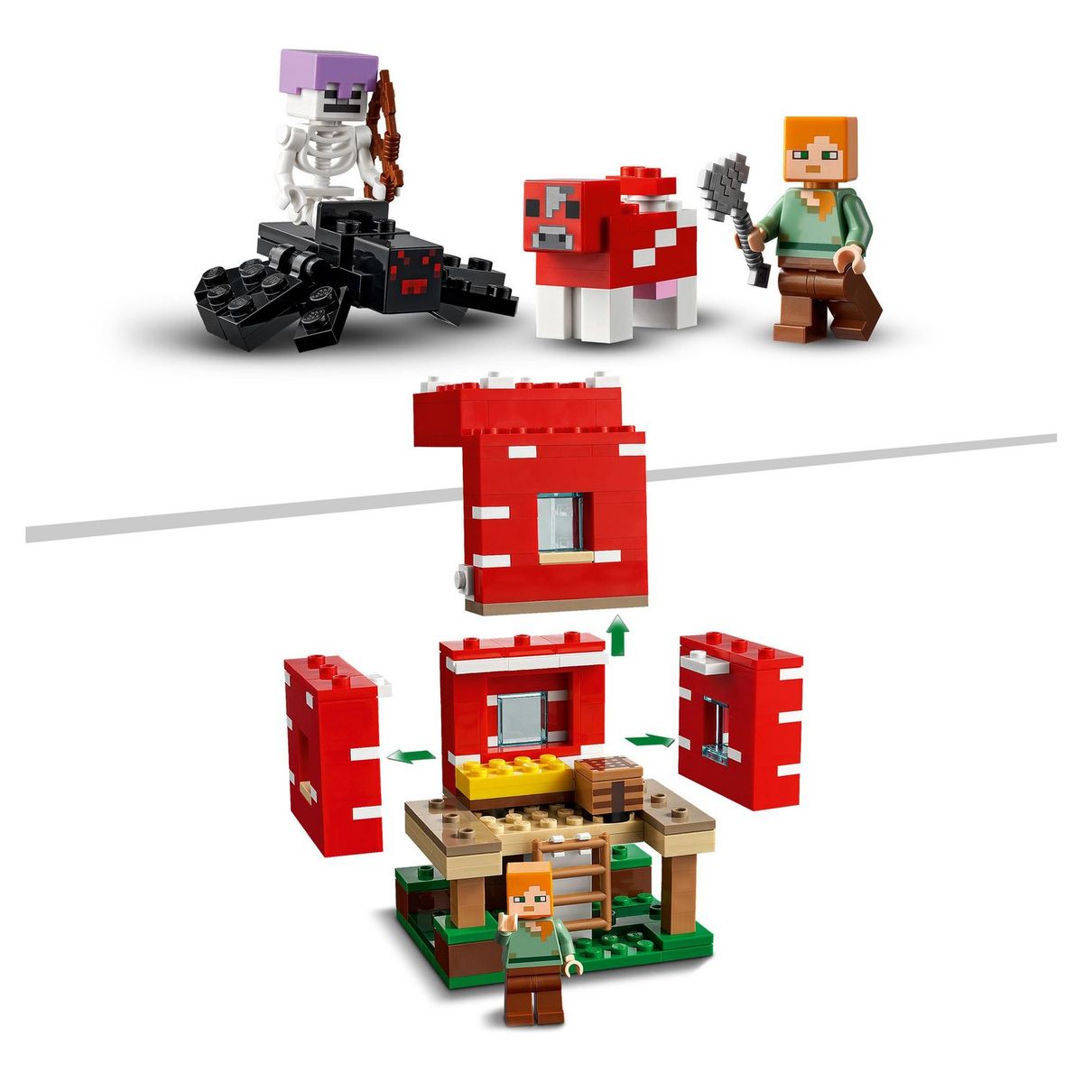 LEGO Minecraft 21179 - La Maison Champignon Set Jouet Maison, Cadeau pour Enfants dès 8 ans