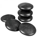VIVEZEN Lot de 6 pierres chaudes pour massage en basalte naturel poli - Ronde - M